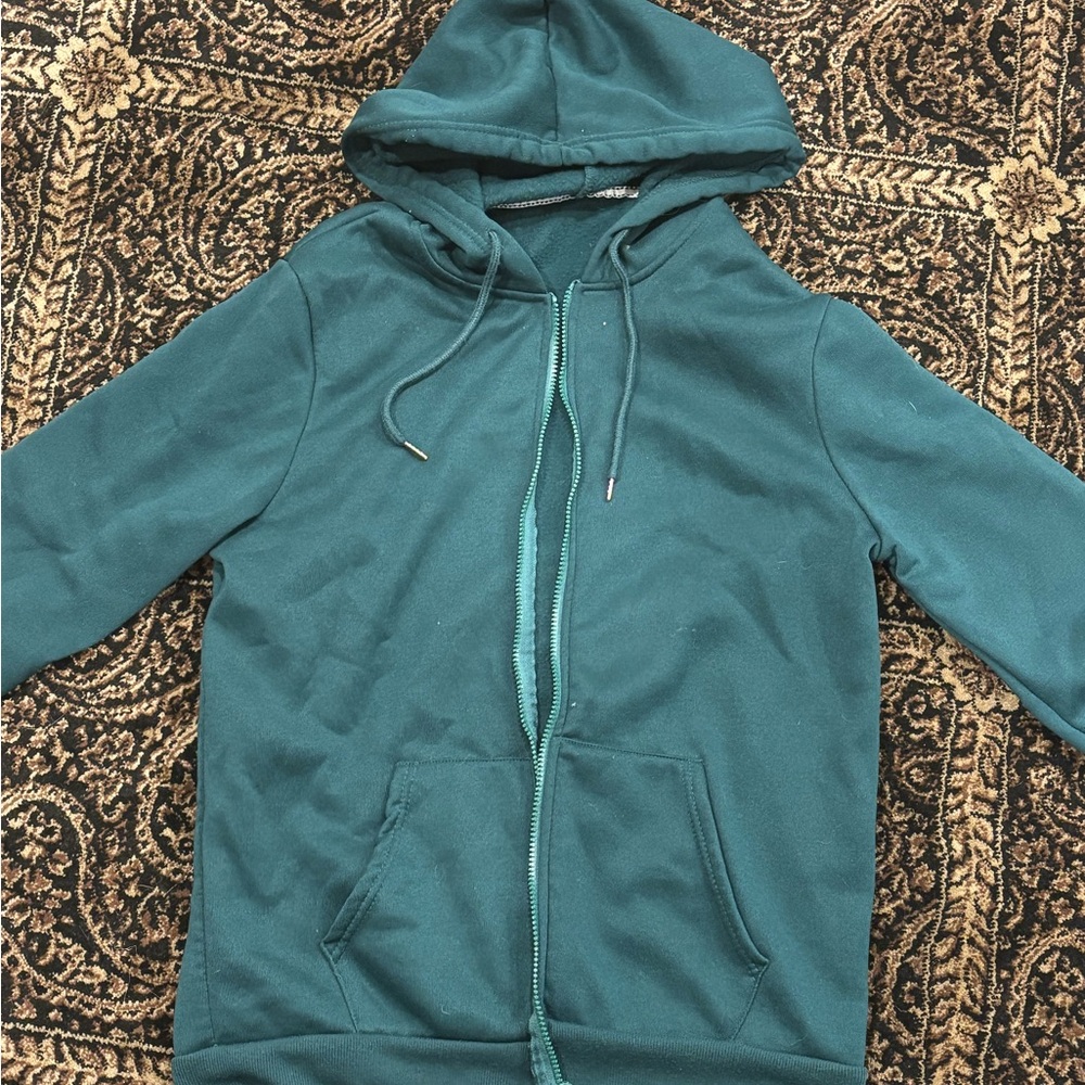 Teal Zip-Up Hoodie